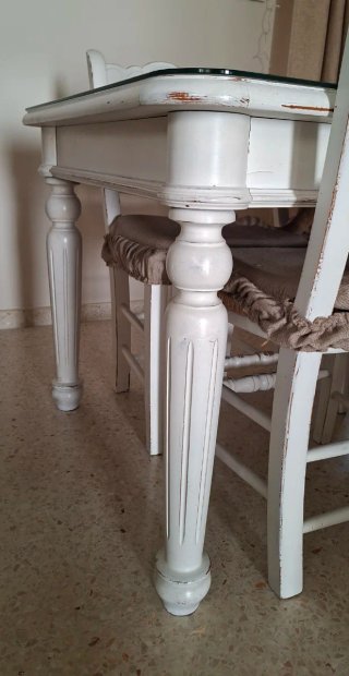 Conjunto mesa, 4 sillas y 2 sillones