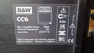 Altavoz Central B&W Negro CC6