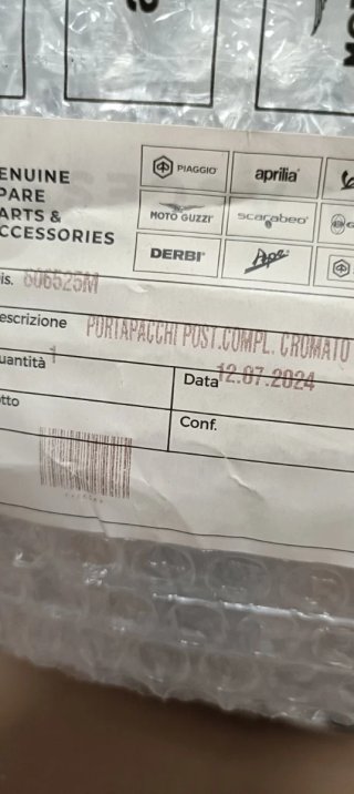Portabultos original nuevo Vespa GTS