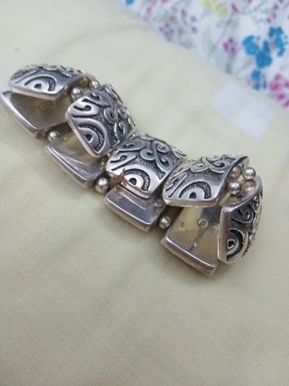 Pulsera de plata elástica