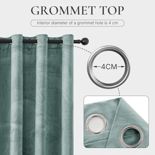 Ystyle Cortinas Terciopelo Teal 2 Piezas 140x300