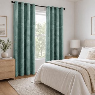 Ystyle Cortinas Terciopelo Teal 2 Piezas 140x300