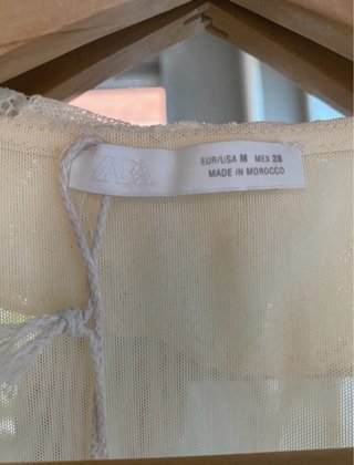 Top volantes y encaje Zara S - Color crema pastel