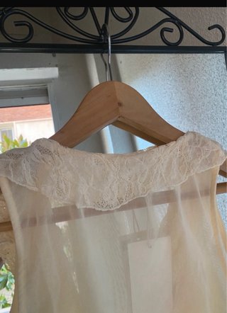 Top volantes y encaje Zara S - Color crema pastel