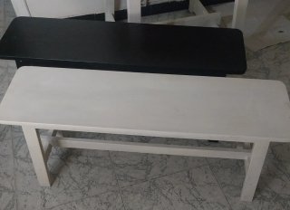 2 Bancos Madera (Blanco y Negro)