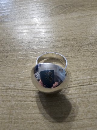 Anillo Plata Ley Media Bola Domo