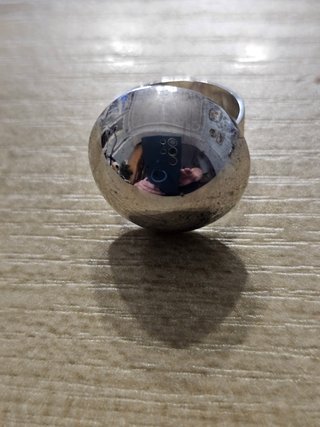 Anillo Plata Ley Media Bola Domo