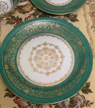 dos tazas con doble plato de porcelana Bavaria