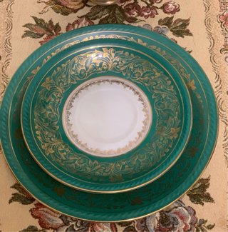 dos tazas con doble plato de porcelana Bavaria