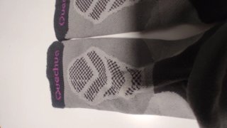 Calcetines dobles grises y negros