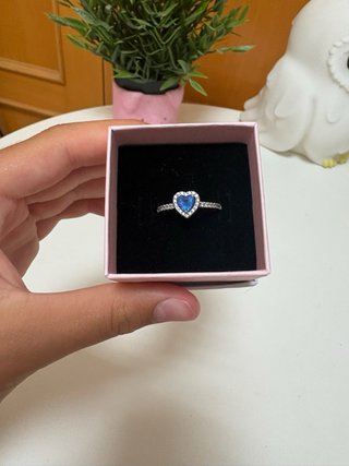 Anillo Pandora Corazón Azul Talla X