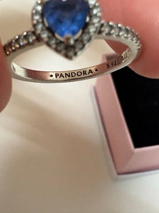 Anillo Pandora Corazón Azul Talla X