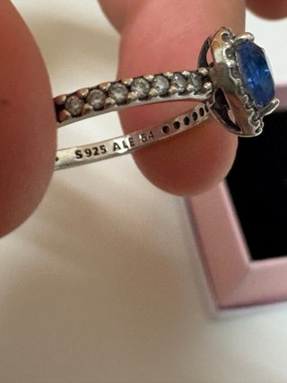 Anillo Pandora Corazón Azul Talla X