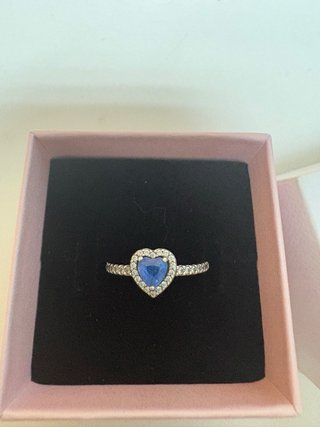 Anillo Pandora Corazón Azul Talla X
