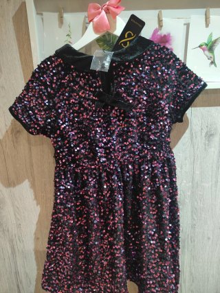 Vestido lentejuelas y terciopelo