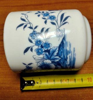 Taza Arcopal Vintage Floral Azul y Blanco