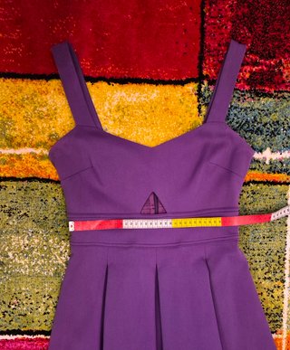 Vestito corto svasato, senza maniche, viola, Tg.42