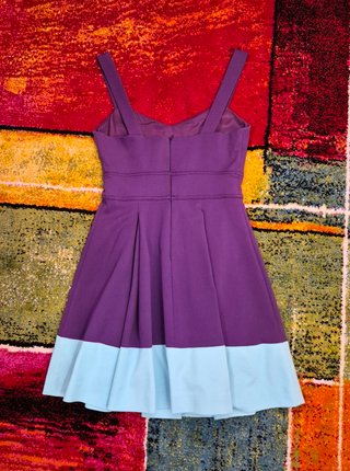 Vestito corto svasato, senza maniche, viola, Tg.42