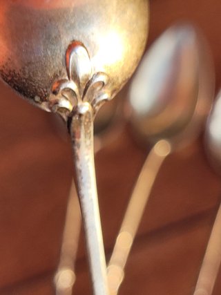 Set 6 Cucchiaini Caffè Tè Argento Massiccio 800