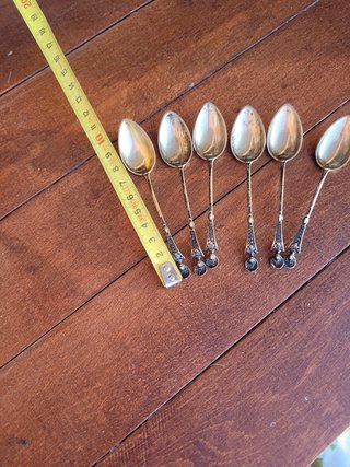 Set 6 Cucchiaini Caffè Tè Argento Massiccio 800