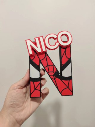 Spiderman letra con nombre