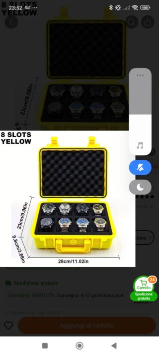 Porta orologi giallo 8 posti