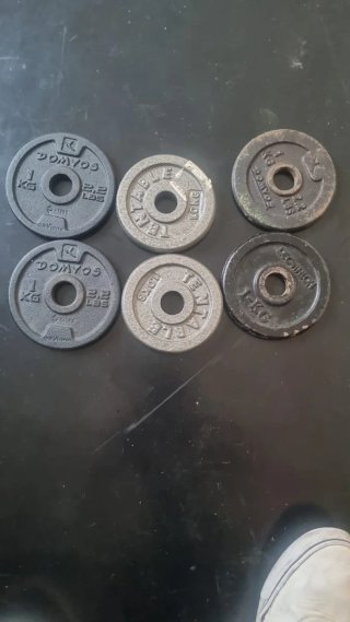 Discos de musculación de hierro de 1kg (32ud)