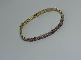 Pulsera Tenis Oro Laminado 14k Rosa