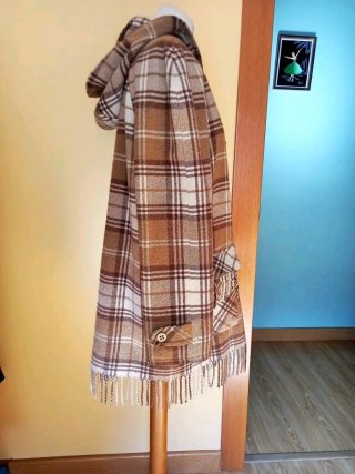 Sobrecamisa de cuadros con flecos