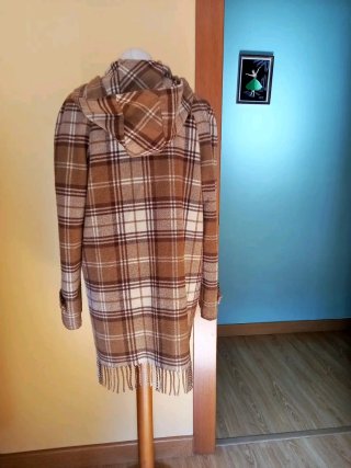 Sobrecamisa de cuadros con flecos