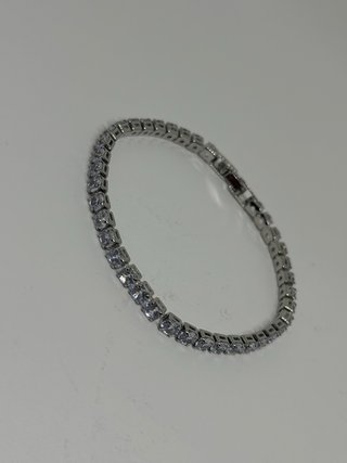 Pulsera Oro Blanco Laminado 14k