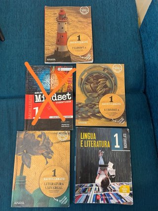 libros 1 de bachiller, tambien mate y lengua