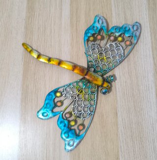 Libélula Grande Decoración Metal y Vidrio