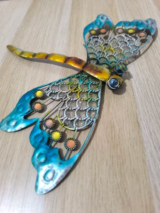 Libélula Grande Decoración Metal y Vidrio