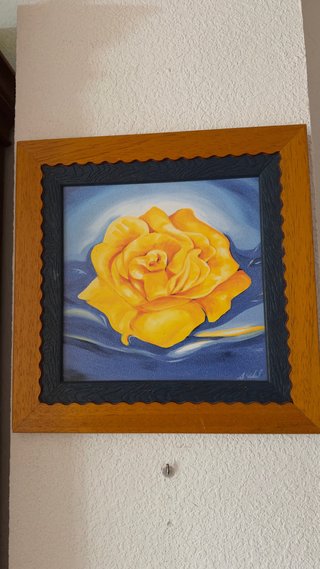Conjunto 3 cuadros flores marco madera