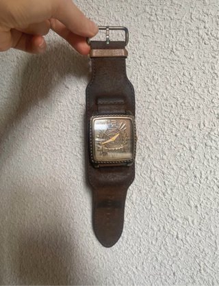 Reloj Guess Cuero Marrón Dorado Vintage2005 Unisex