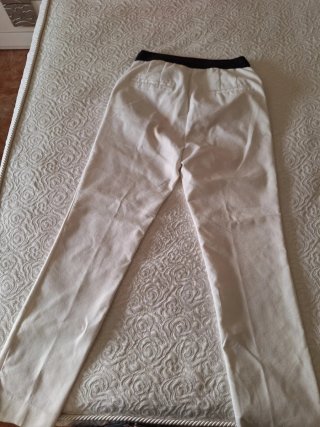 Pantalón Zara Mujer Talla 38 Blanco