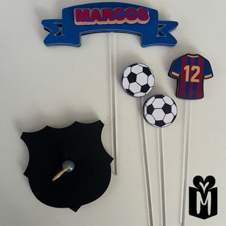 Topper Tarta Fútbol FCB Marcos