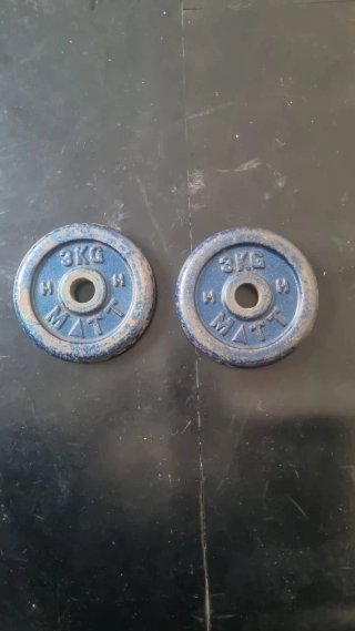 Discos de musculación de hierro de 3KG (2ud)