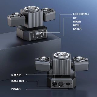 SIN ABRIR 4 en 1 Luz Discoteca LED Cabezal Móvil