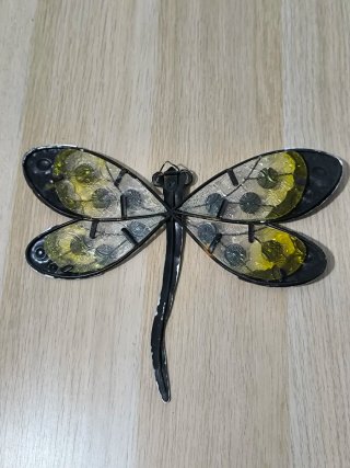 Libélula Mediana Decoración Metal y Vidrio