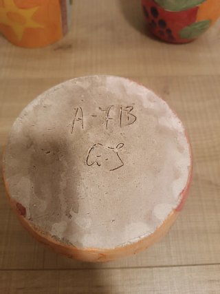 Juego 3 Jarrones Cerámica Pintados a Mano