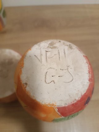 Juego 3 Jarrones Cerámica Pintados a Mano