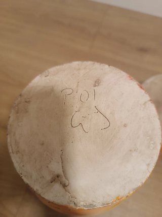 Juego 3 Jarrones Cerámica Pintados a Mano