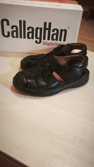 Sandalias Callaghan Piel Negra Hombre