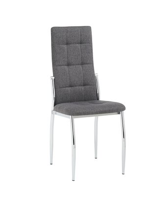Silla de comedor beige y plateada