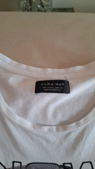 Camiseta Zara Hombre Calavera Bordada