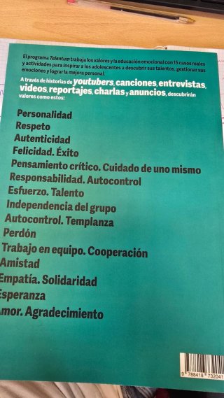 Talentum, 5 Secundaria programa de valores y de...
