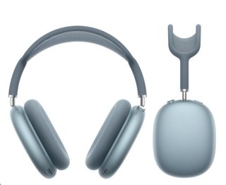 AirPods Max Plata y sky blue