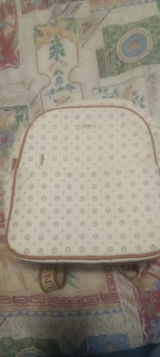 Mochila WAVENI beige y blanco